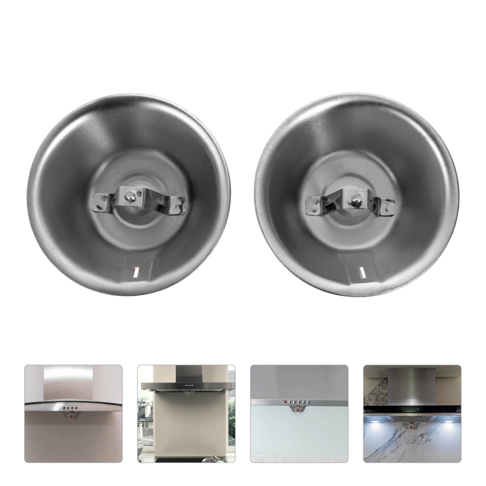 2 Pcs Adjustable Round Oil Catchers for Range Hood Accessories at Home (Silver)