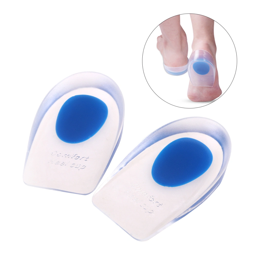 Pair of Foot Care Gel Silicone Shoes Pads Thenar Heel Insoles Cushion Massager (Blue)