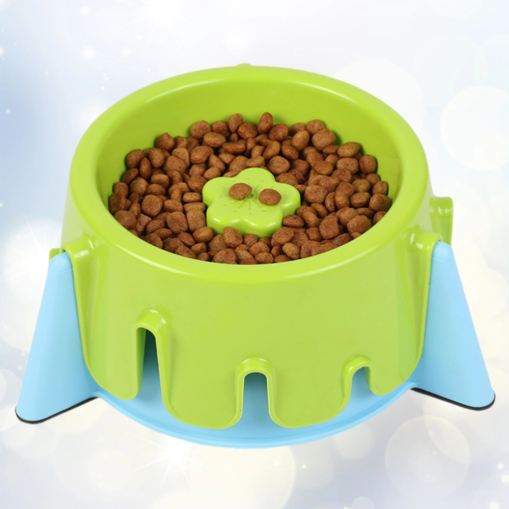 Green Pet Plastic Feeding Bowl Adjustable Slow Feeder Creative Dog Feeding Dish Pet Supplies for Puppy Dog