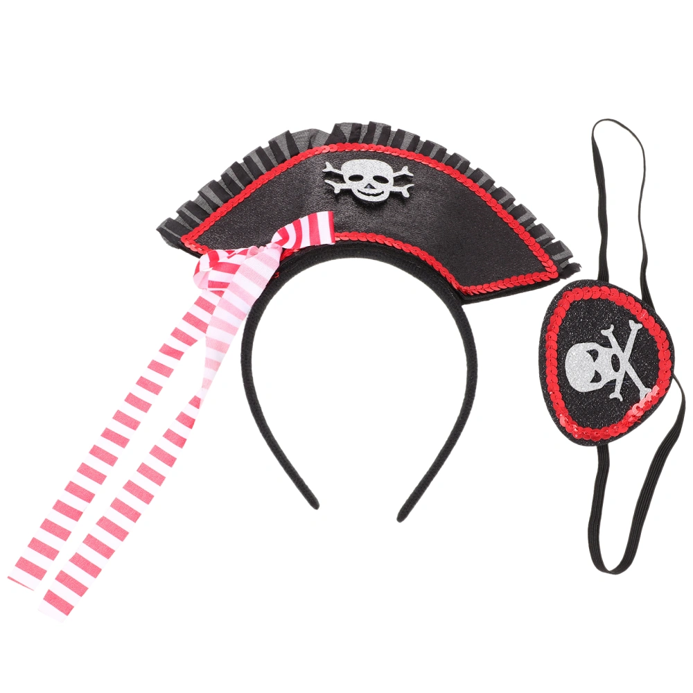 1 Set of Pirate Costumes Halloween Suits Funny Pirate Hairband Eye Mask Kit