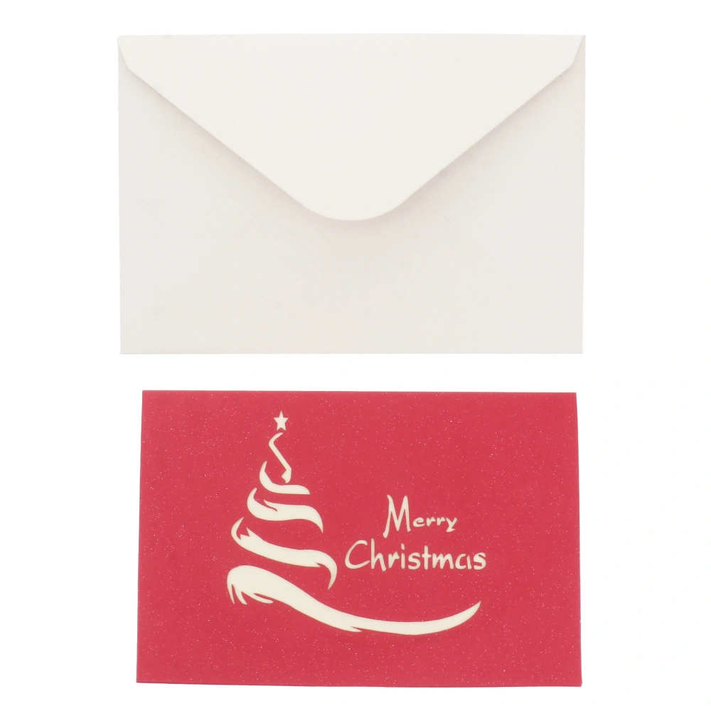 3D Christmas Themed Up Cards Merry Christmas for Christmas Holiday Handmade Greeting   Cut with Envelope (Red)