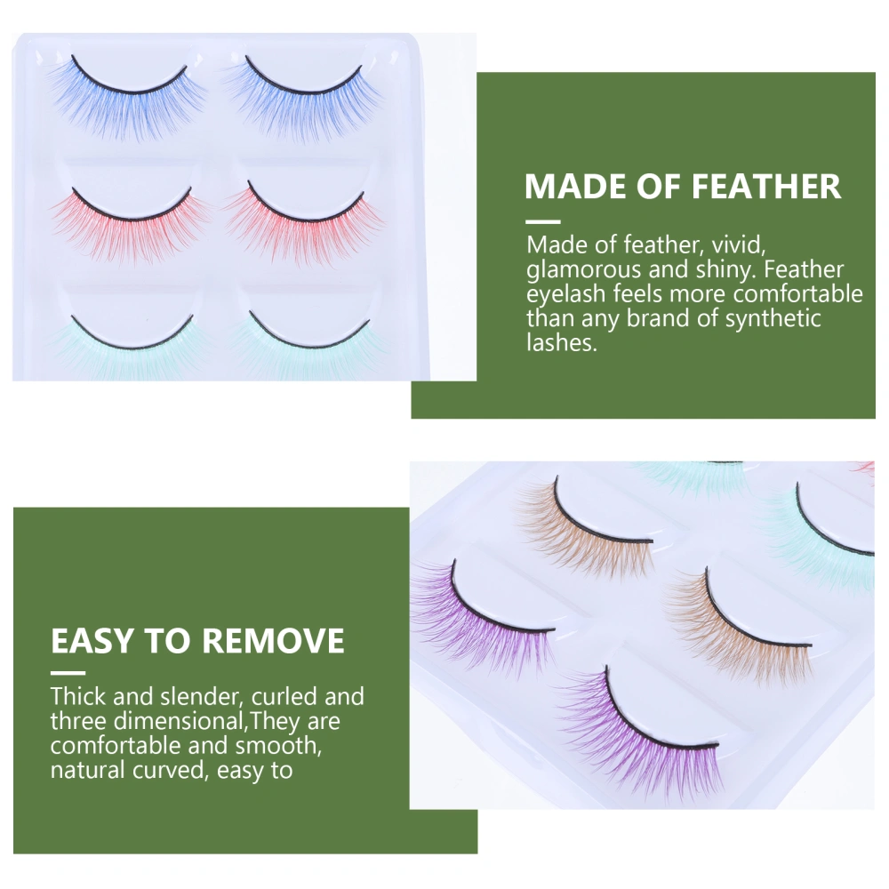 5 pairs of False Eyelash Girl Extensions Eyelash DIY Fake Lashes Colorful Eyelash