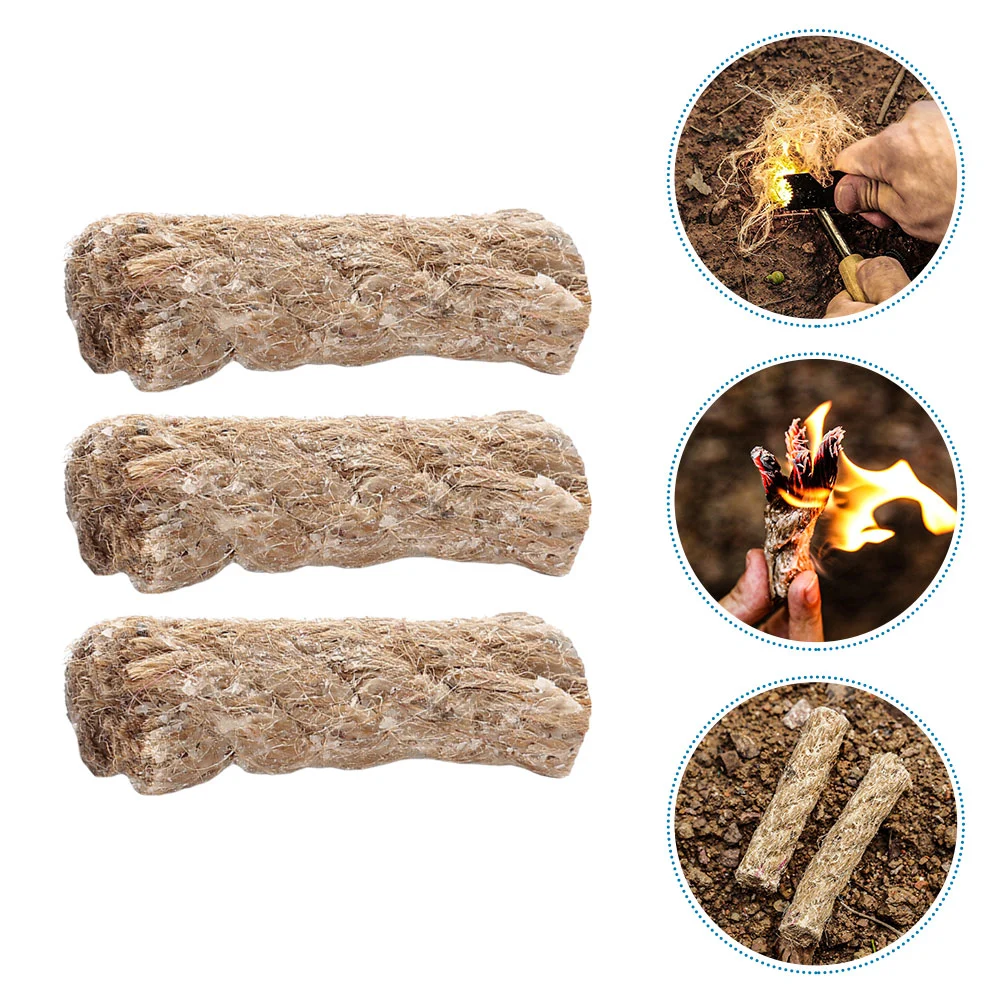 3pcs Professional Camping Rope Fire Lighters Outdoor Jute Rope Igniters