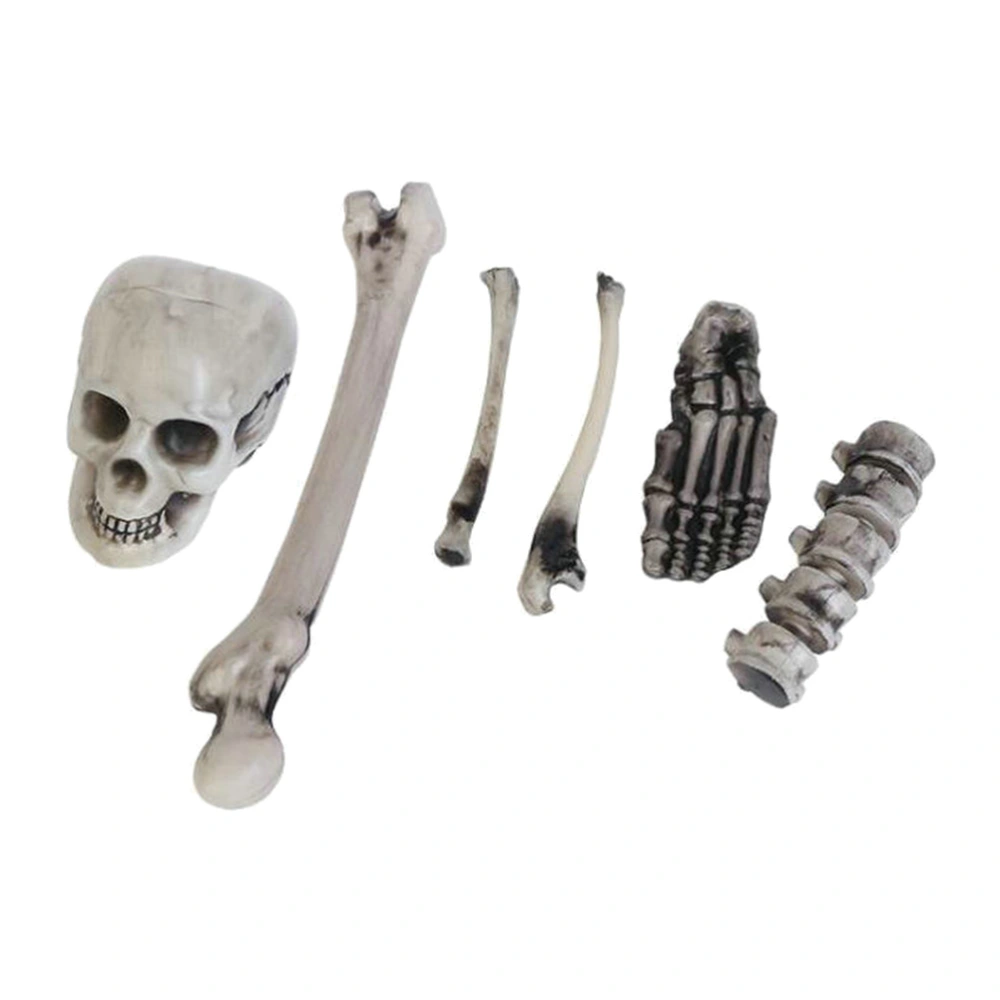 6PCS Fake Bones Plastic Horrible Skull for Halloween Party Decoration Haunted House