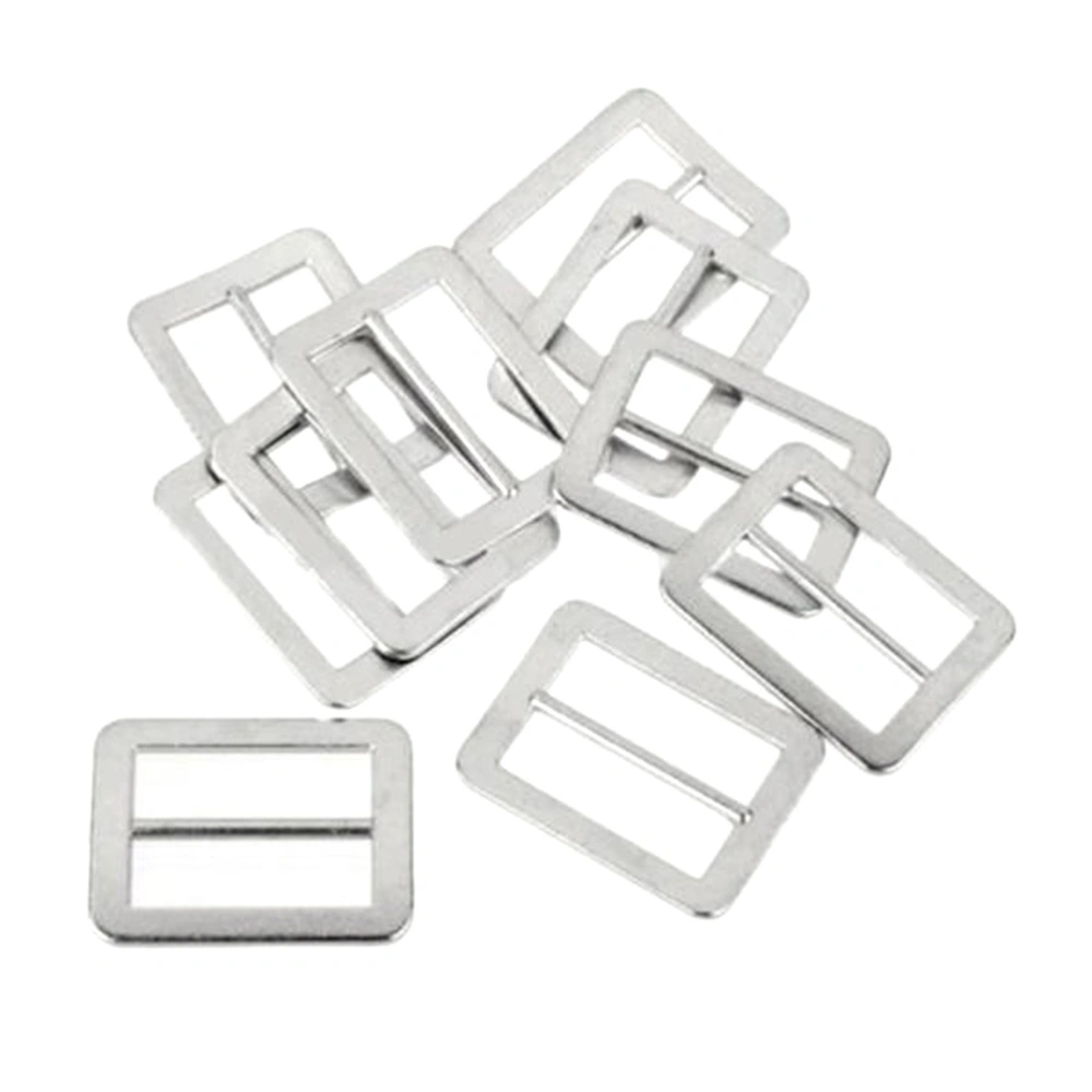 10pcs Metal Sliding Bar Tri-glides Wire-formed Roller Pin Buckles Slider Strap Adjuster