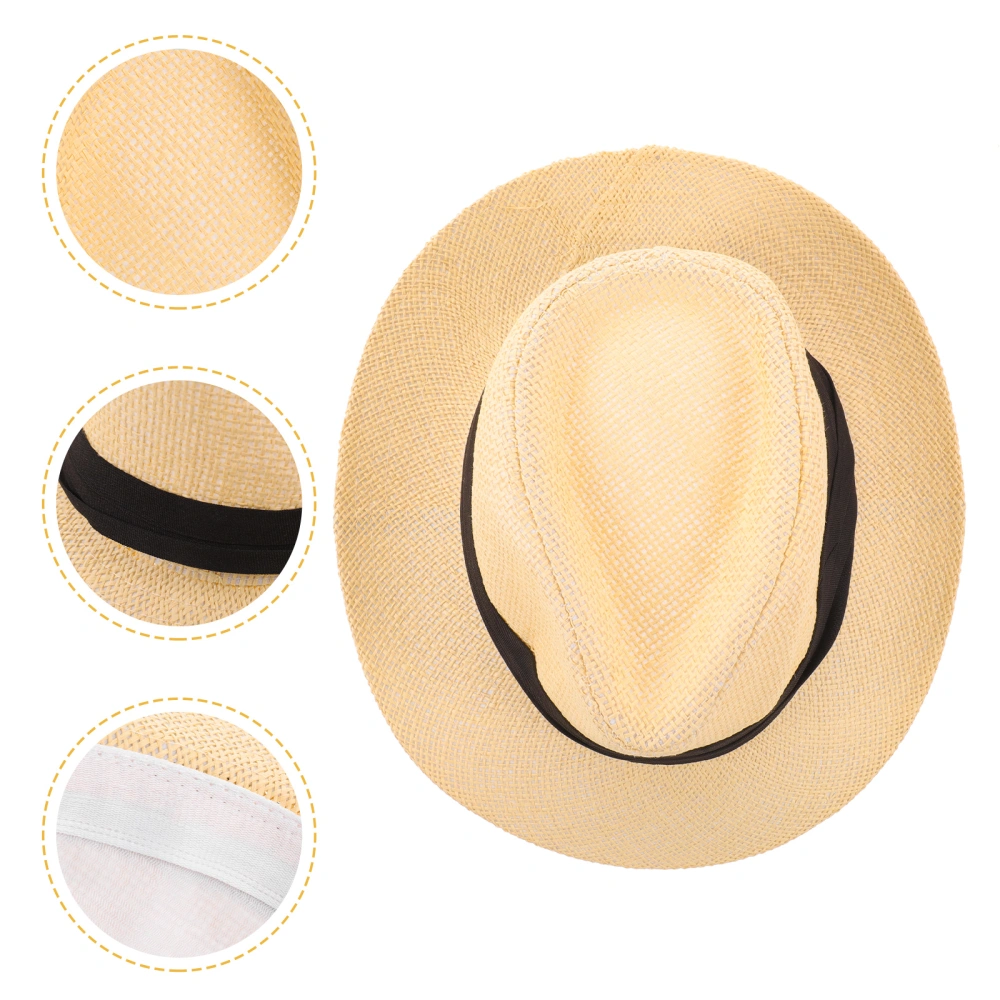 Foldable Sun Hat Fashion Outdoor Sun Stylish Beach Hat Simple Style Casual for Men Male (Khaki)