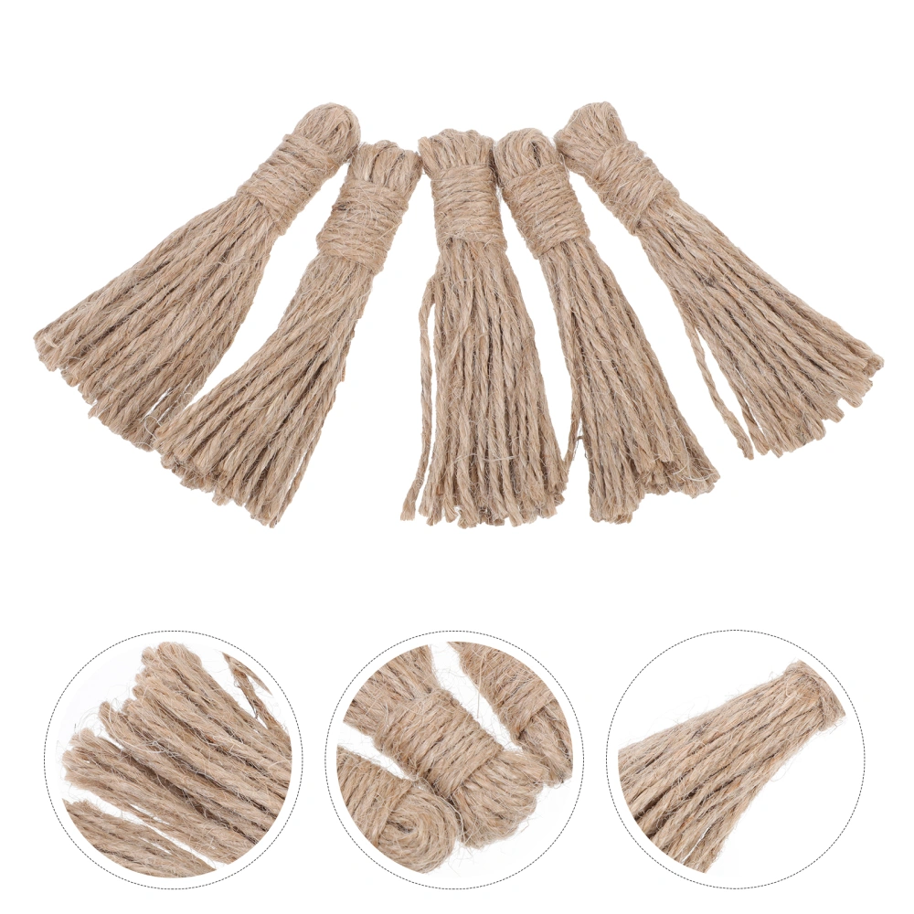 5pcs DIY Bead String Hemp Rope Tassels Handmade Hemp Rope Decor DIY Accessories