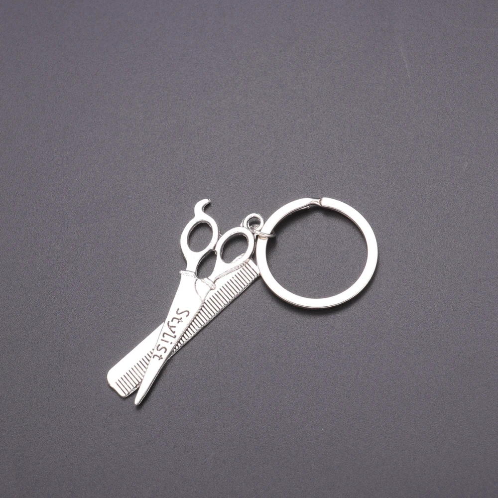 1pc Hairstylist Key Pendant Key Chain Key Ring Scissor Key Drop Pendant Creative Durable for Friends