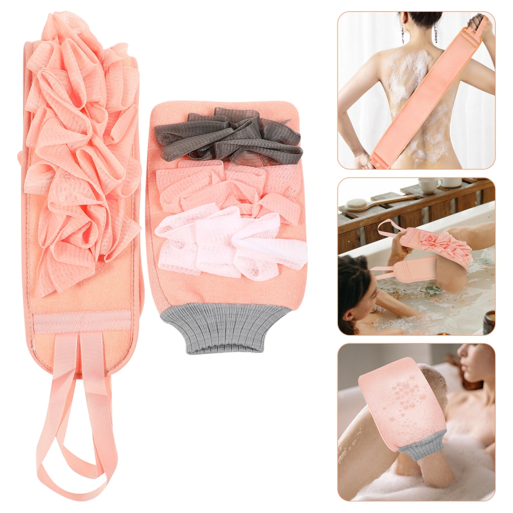 1Set Household Double-sided Bathing Gloves Bathing Supplies Bath Towels