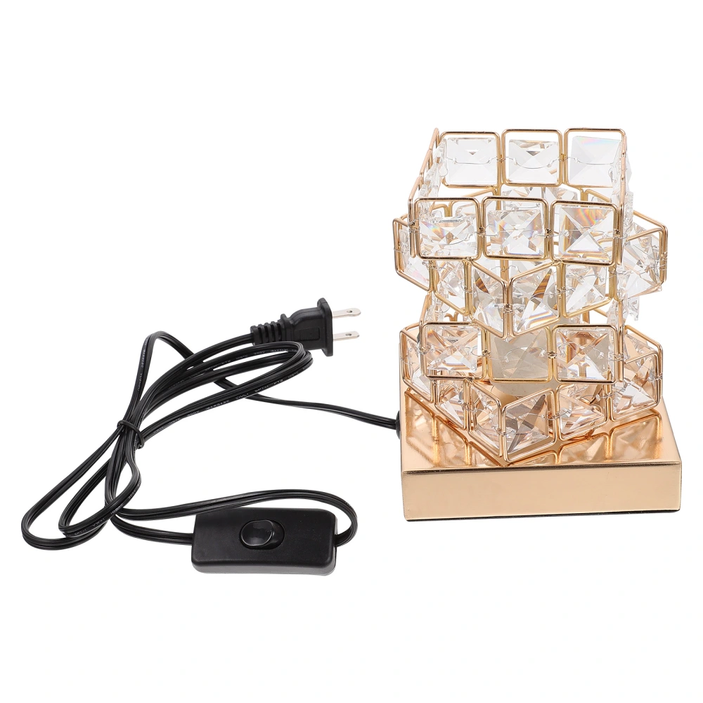 1Pc Modern Simple Style Crystal Cube Desktop Lamp Stylish Bedside Light US Plug