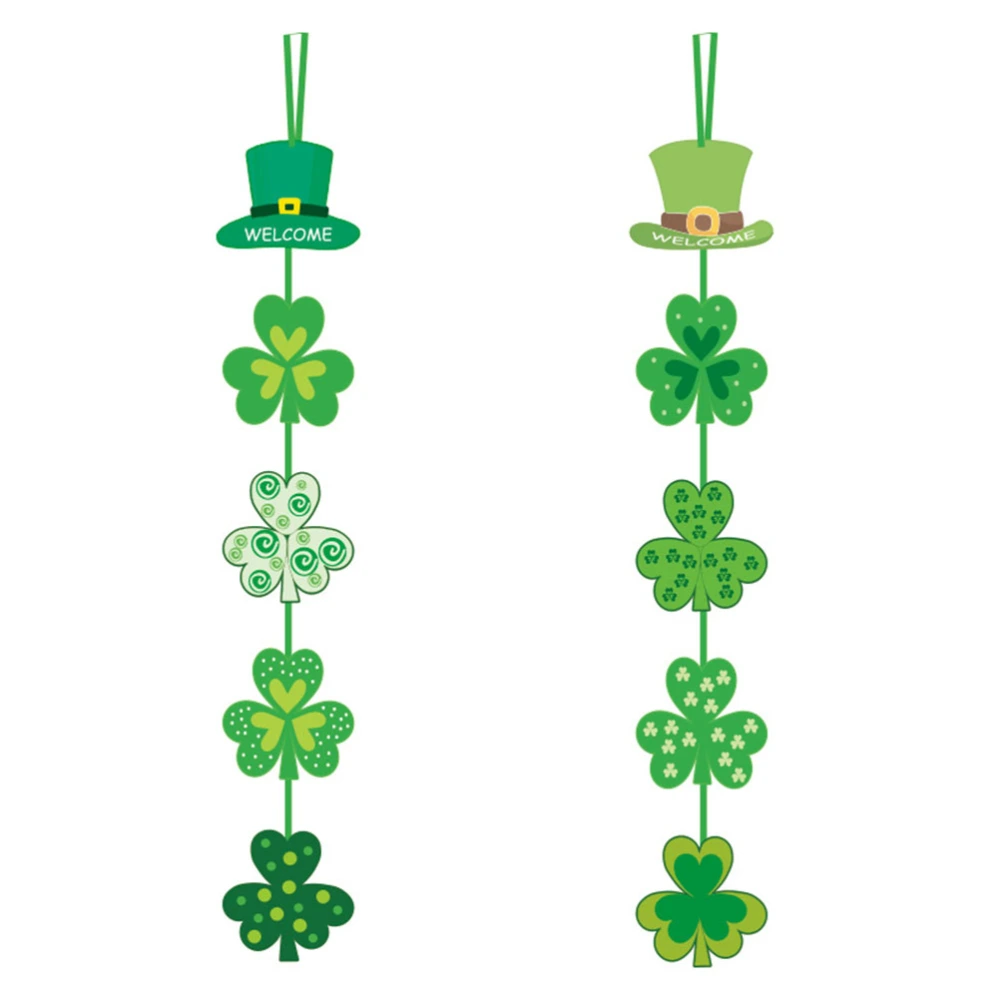 Green Shamrock Hanging Pendant Party Hanging Ornaments Paper Clover Garland Window Flag Creative Room Door Layout Party Supplies