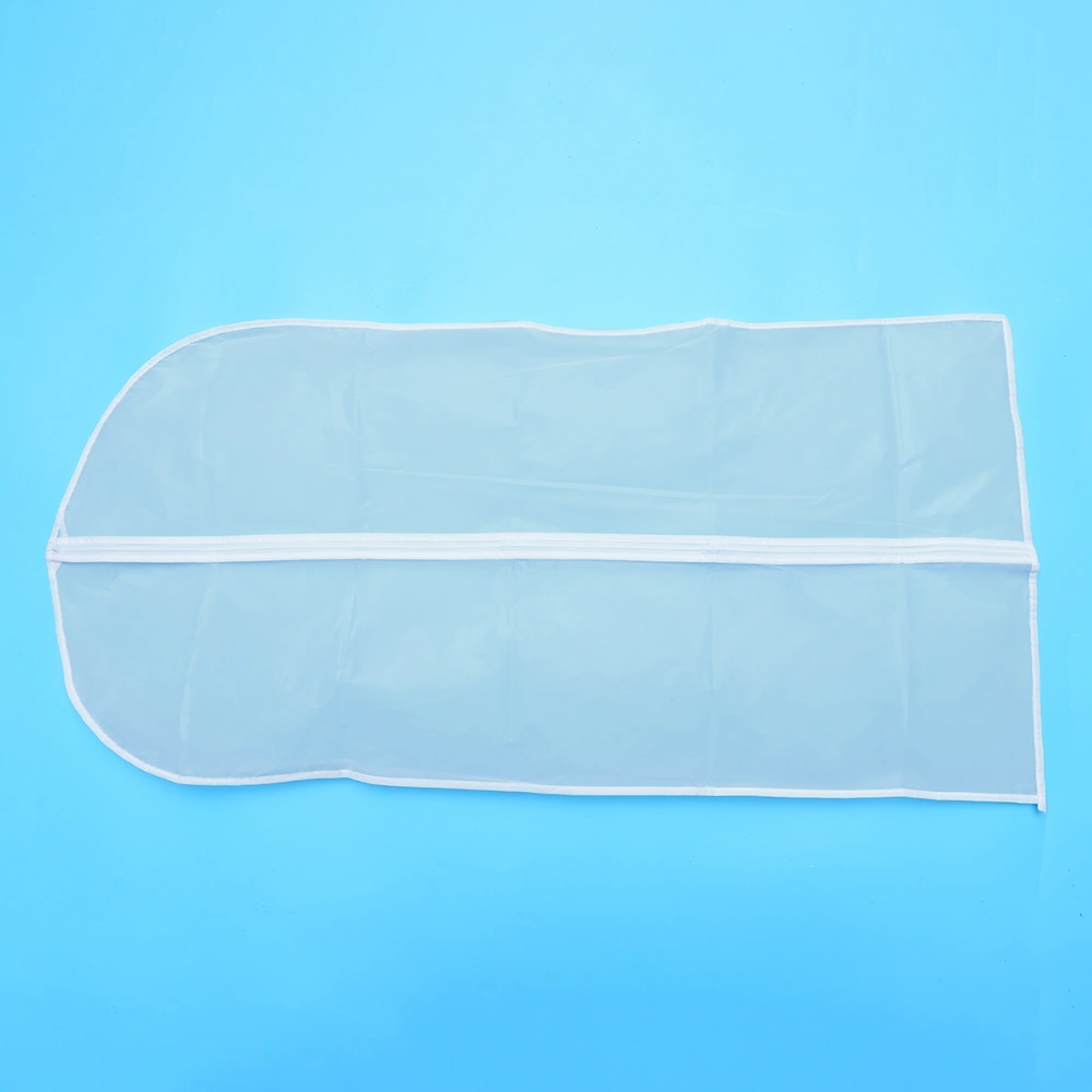 Transparent Clothes Dust Cover Waterproof Garment Bag Suit Storage Organizer (with Zipper, White Edge, 60*120cm)