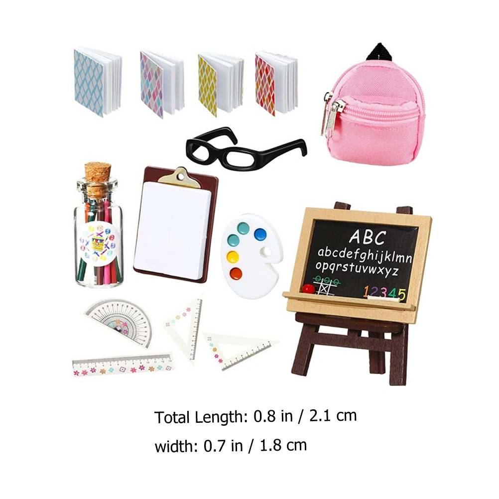 1 Set of Adorable School Bag Model Interesting Miniature Pencils Lovely Fake Learning Tools