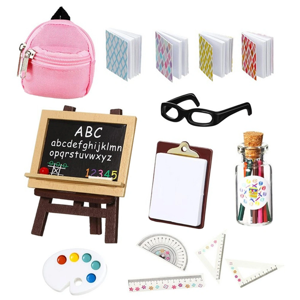 1 Set of Adorable School Bag Model Interesting Miniature Pencils Lovely Fake Learning Tools