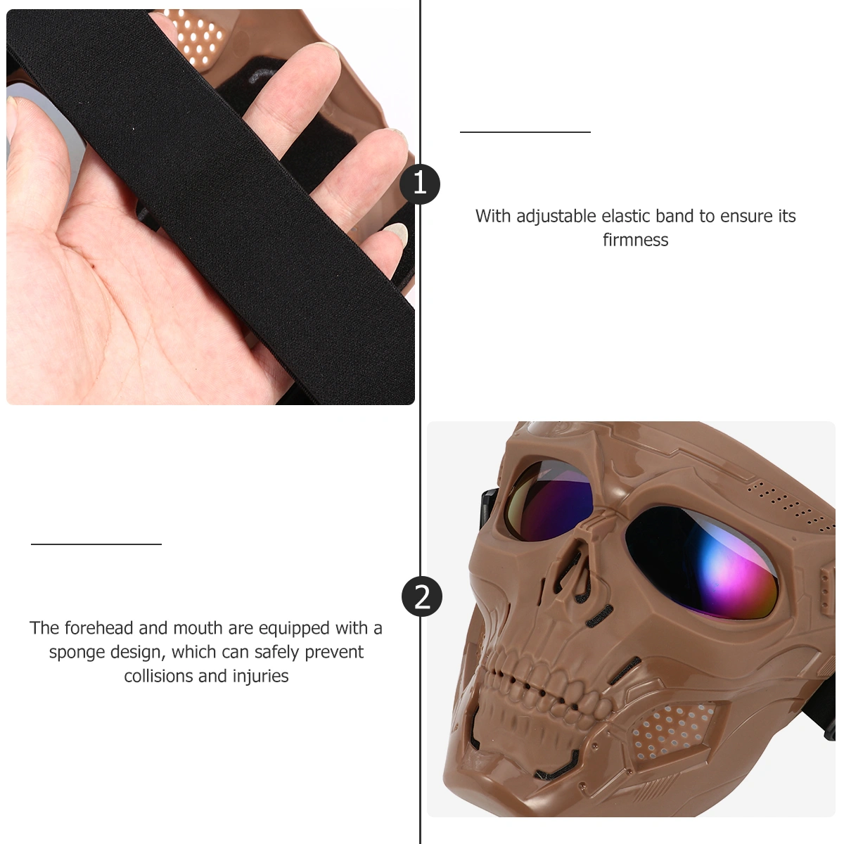 1pc Skull Design Face Cover Outdoor Motorcycle Riding Protective Cover Face Mask
