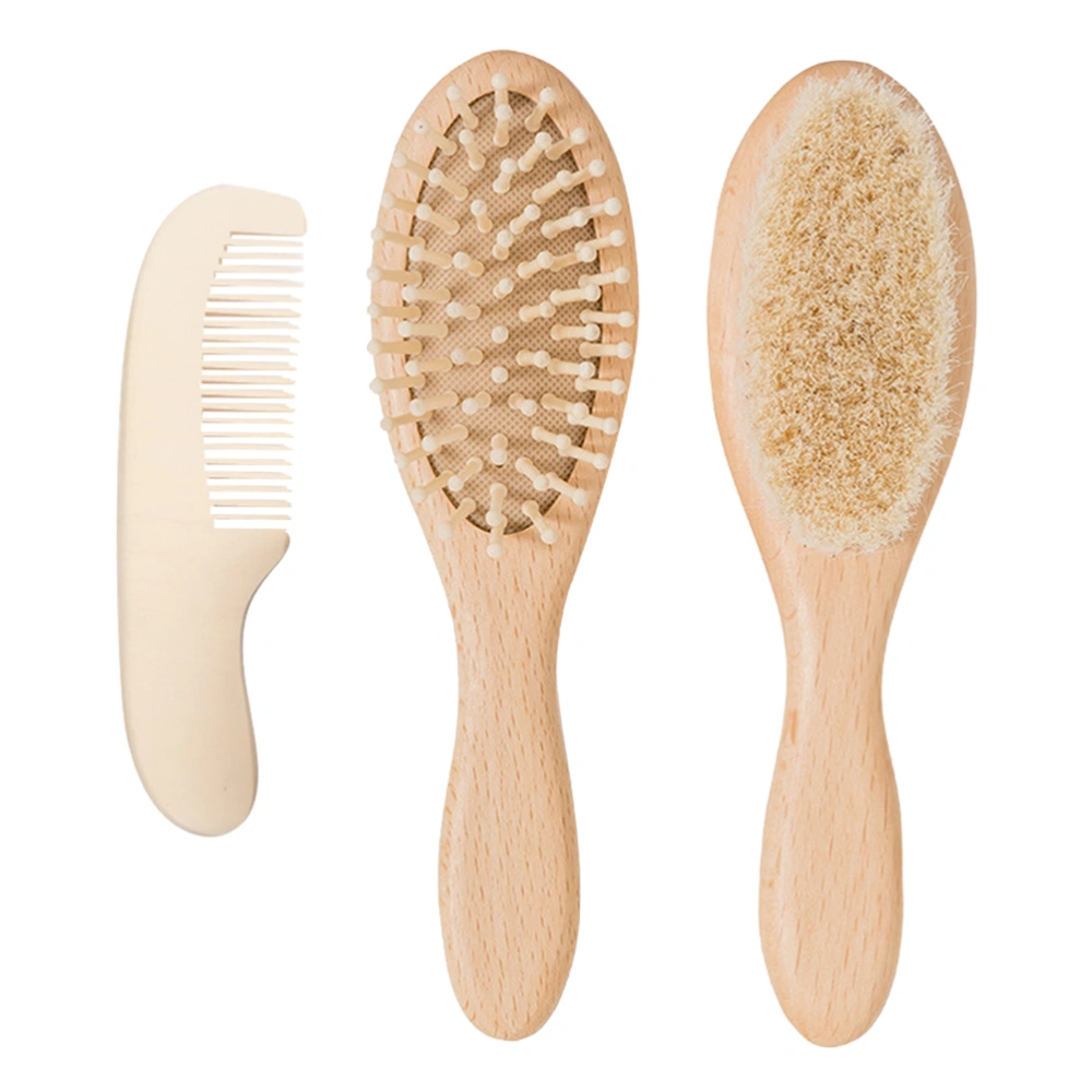 1 Set of Wool Brush Scalp Massage Tools Baby Bath Cleaning Brush Air Cushion Comb Kit Baby Bathroom