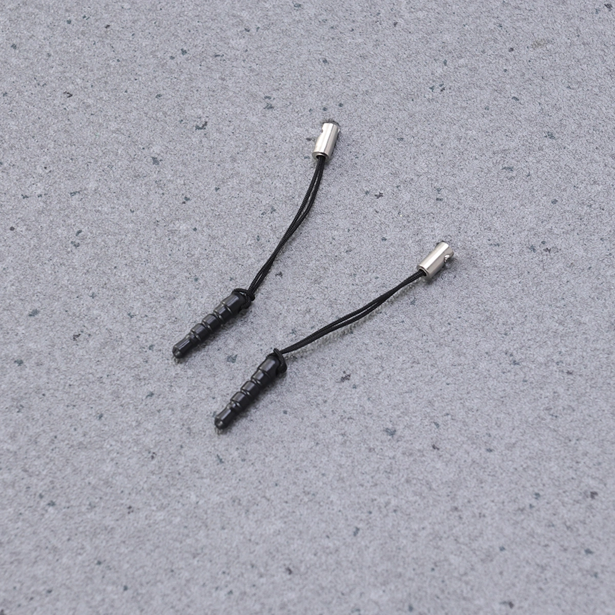 10pcs DIY Plastic Earphone Cellphone Parts Anti Dust Plugs Stopper With String Straps (Black)
