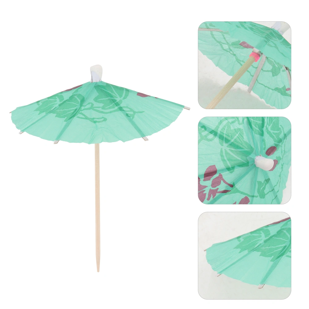 80Pcs Exquisite Paper Umbrella Pick Cocktail Pick Colorful Umbrella Cake Insert