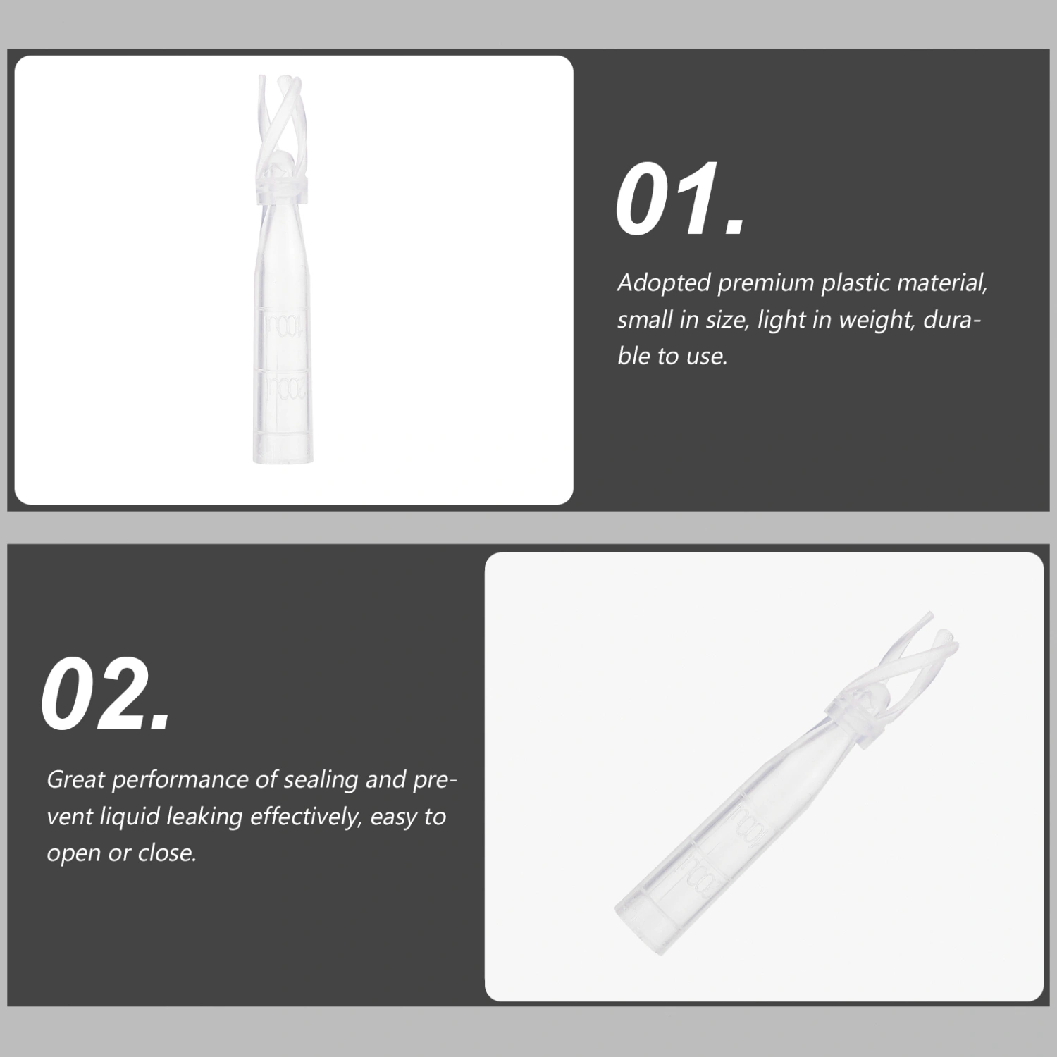 200pcs Laboratory Transparent Insert Pipes 250ul Vial Insert Pipes for HPLC Vials