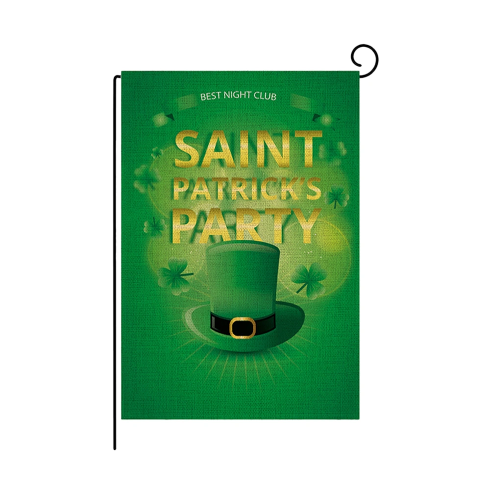 1PC St Patricks Day Garden Flag Double-sided Printed Garden Flag St Patricks Day Garden Flag Without Shelf for Garden Porch Bar Decor Style 4