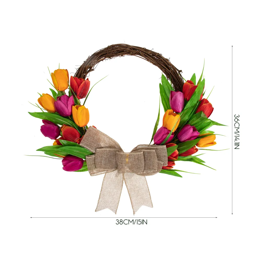 Delicate Wreath Pendant Artificial Wreath Hanging Door Wreath for Wedding