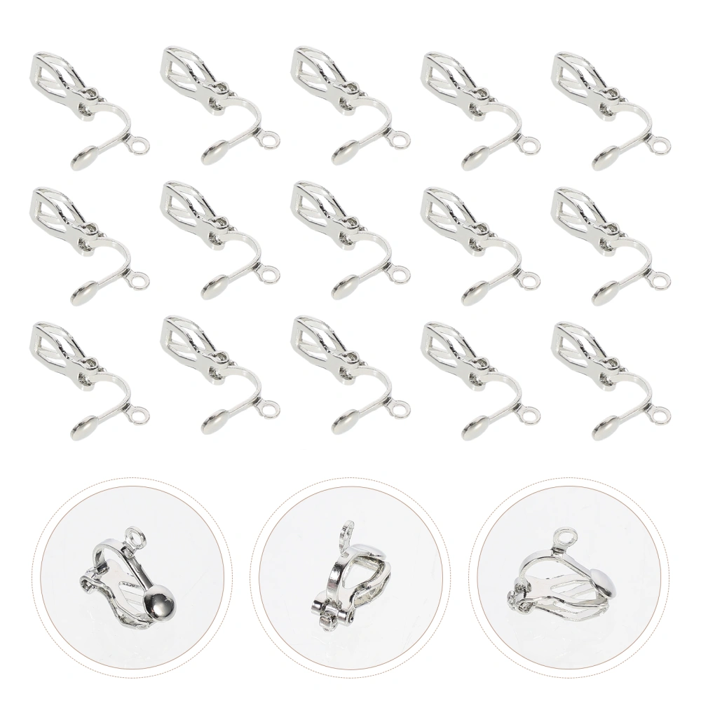 50Pcs Clip-on Earring Base Safe Non-Pierced Ear Clips Women Earring DIY Material