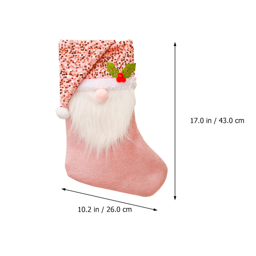 1 Pc Christmas Stocking Candy Bag Cartoon Candy Storage Bag Home Hanging Pendant