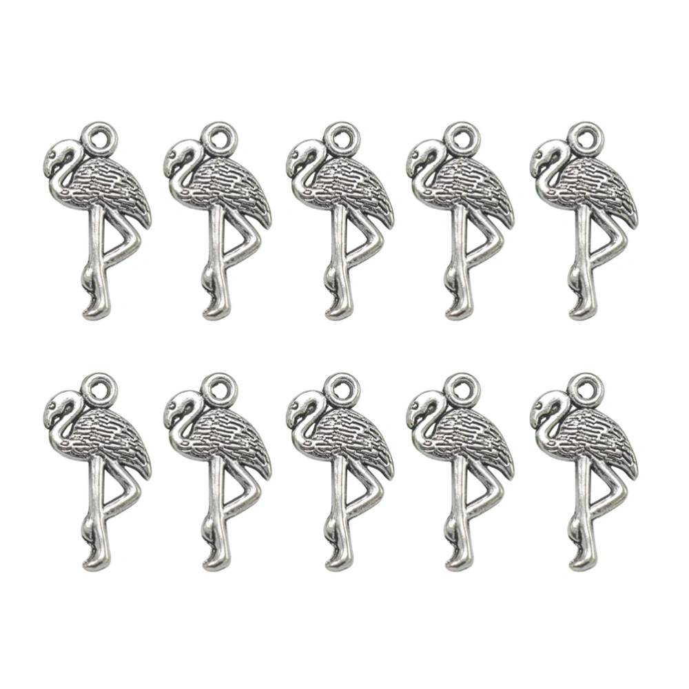 20pcs Delicate Alloy Flamingo Pendants Charms DIY Jewelry Making Accessory for Necklace Bracelet (Antique Silver)