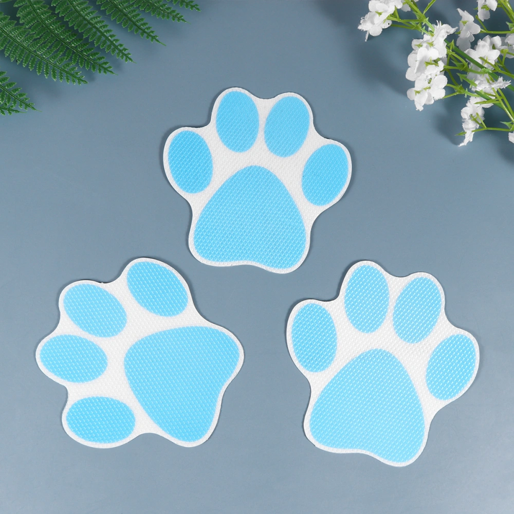 10pcs Dog Footprint Stickers Cartoon Bathtub Stickers Prevention Decals Self-adhesive Tub Pasters (Sky-blue)