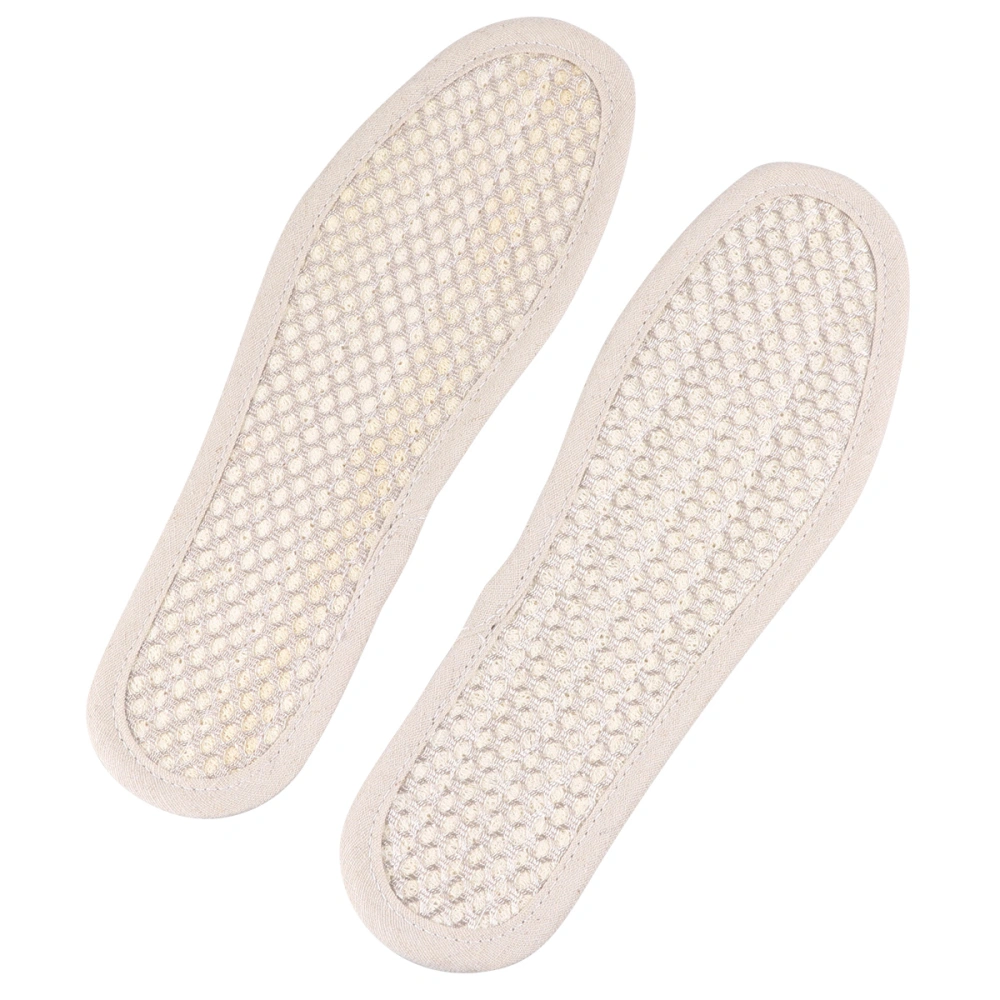 1 Pair of Deodorant Insole Breathable Loofah Sponge Shoes Pad Sweat Absorption Insoles Beige (Size 40)