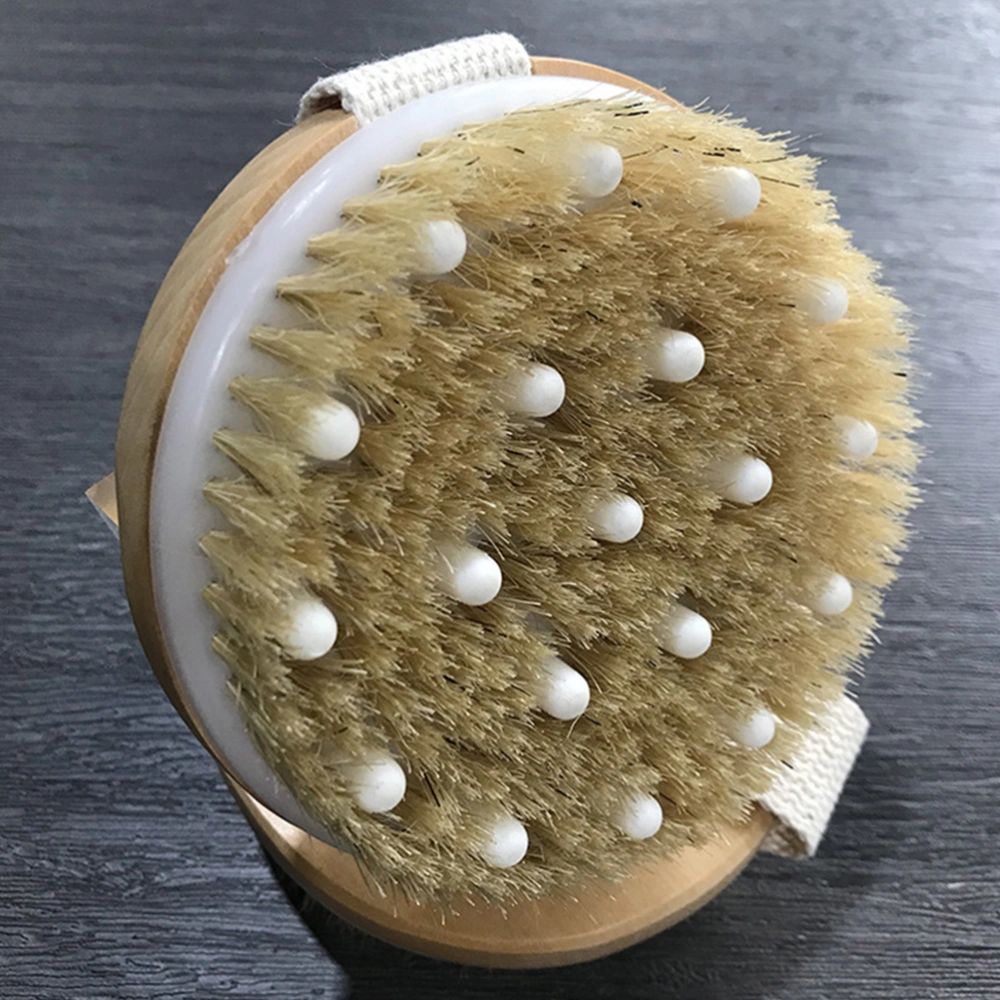 Round Dry Body Bath Brush Unisex Dry Brush for Cellulite and Lymphatic