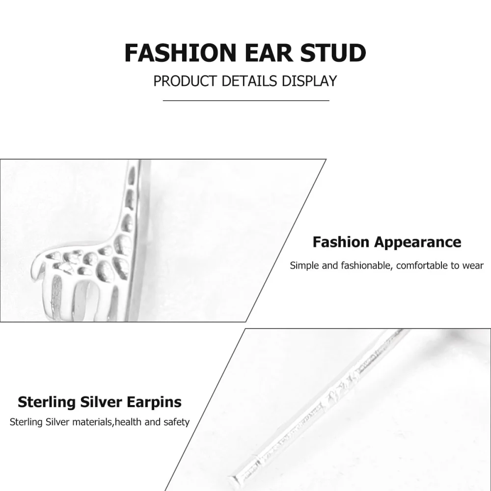 1 Pair of Sterling Silver Stud Earrings Simple Ear Drops Women Ear Pendant