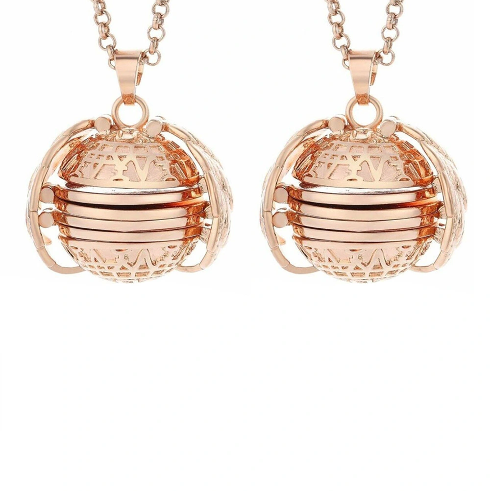 Openable Necklace Female Exquisite Jewelry Retro Chain Wing Pendant Necklace(Rose Gold)