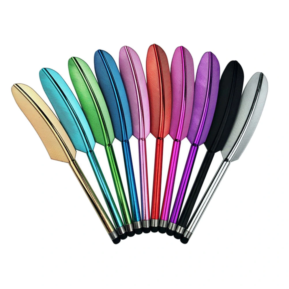 5pcs Feather Capacitive Stylus Metal Touchscreen Pen Handwriting Capacitive Pens for Phone Tablet (Mixed Colors)