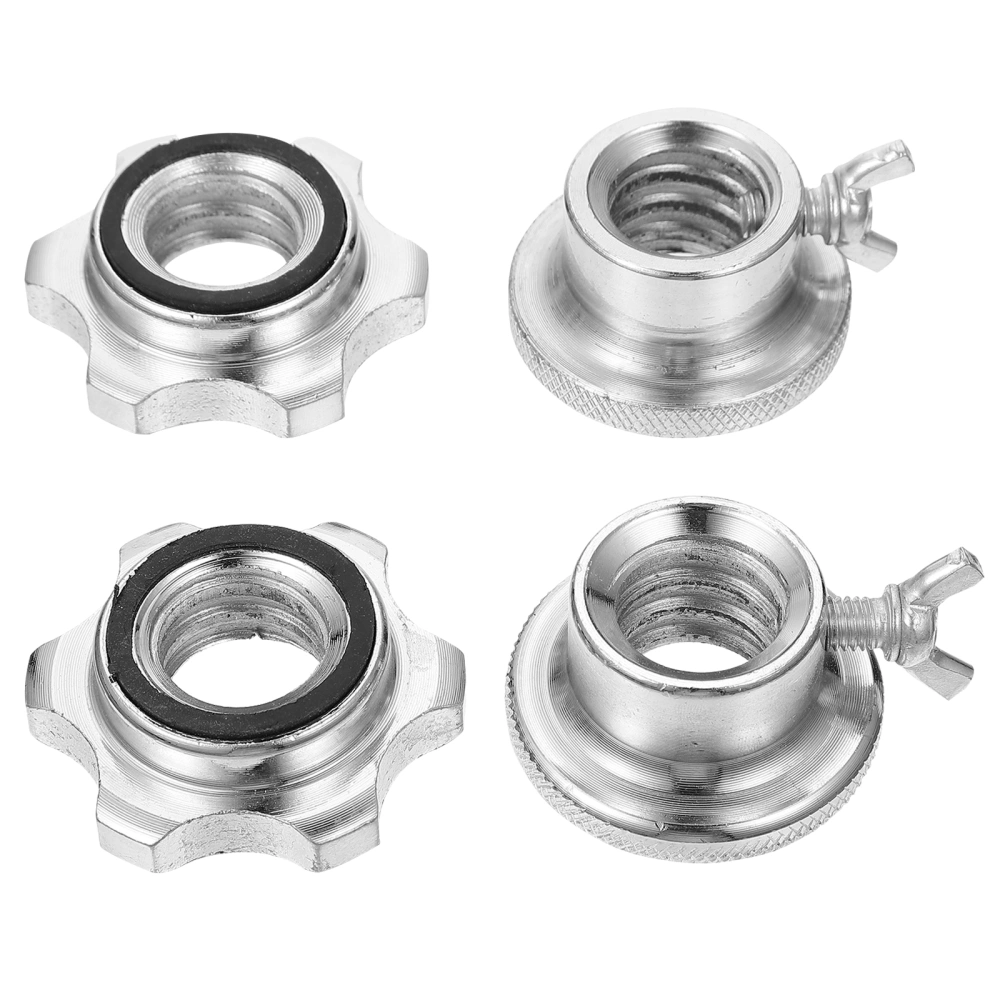 4 Pcs Barbell Spin-lock Collars Screw Clamp Dumbbell Nut Dumbbell Accessories