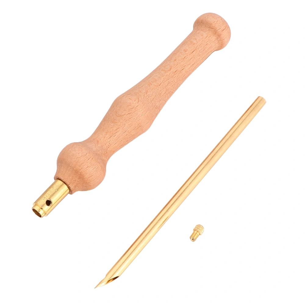 Wooden Handle Embroidery Needle Thickened Copper Embroidery Needle Tool for Home (Adjustable Wooden Handle Needle Pattern)