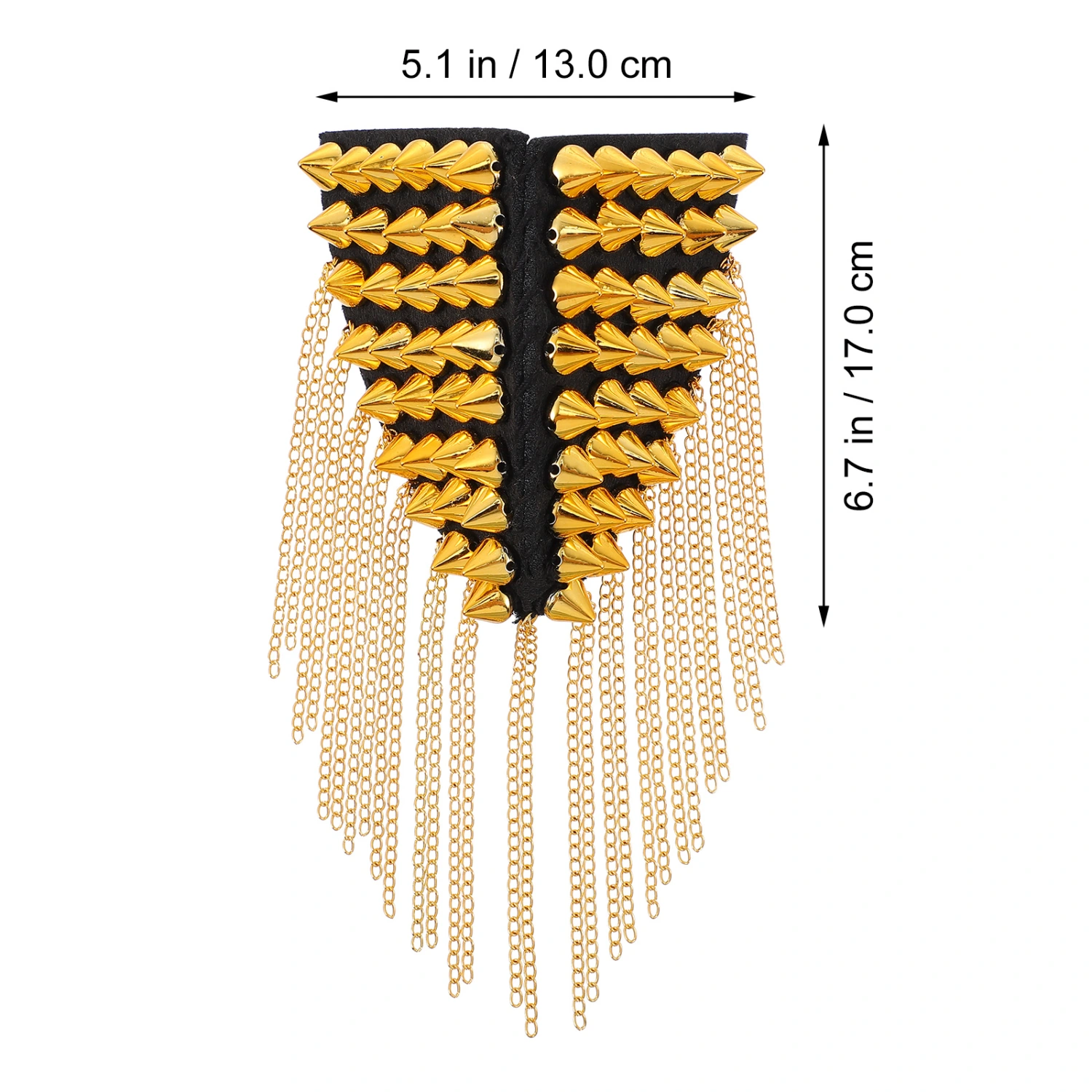 1Pc Rivet Shoulder Epaulet Fashion Epaulette Unique Tassel Chain Epaulet