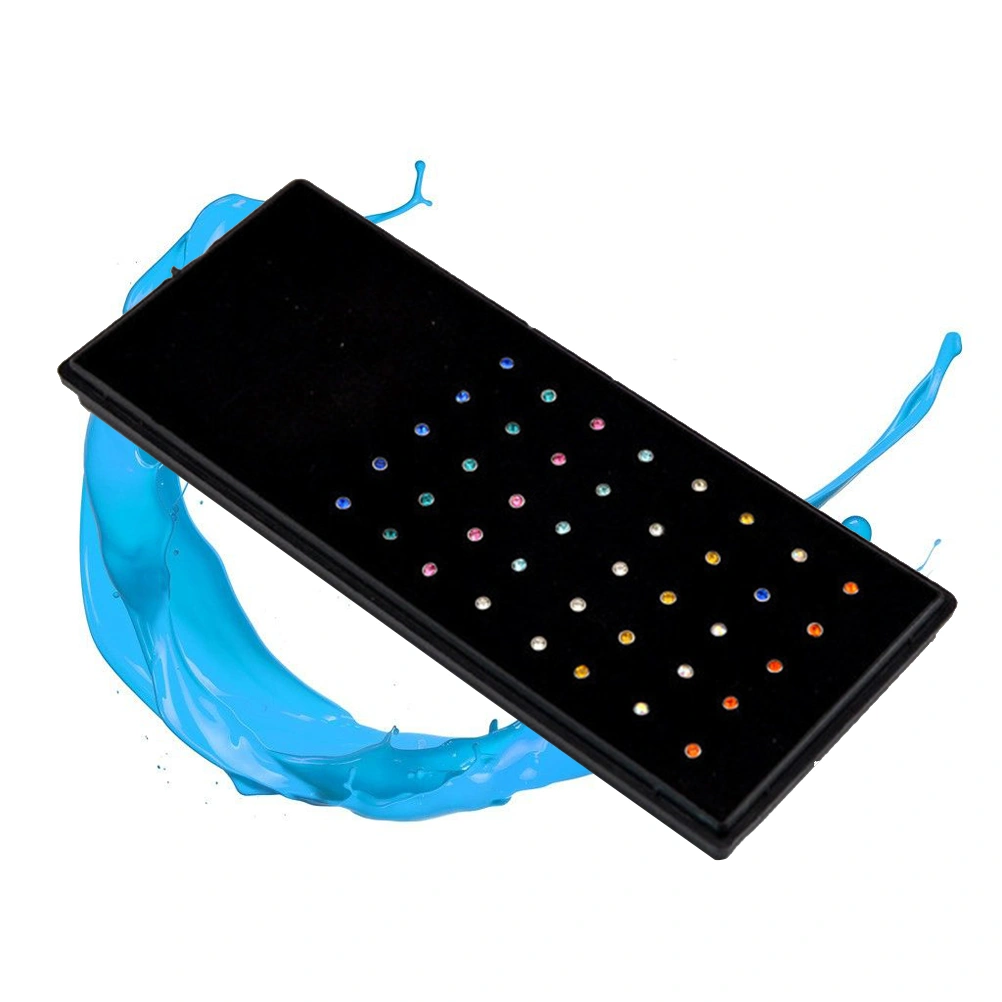40pcs Surgical Steel Nose Studs Embedded with Crystal Nose Piercing Jewelry(Assorted Color)