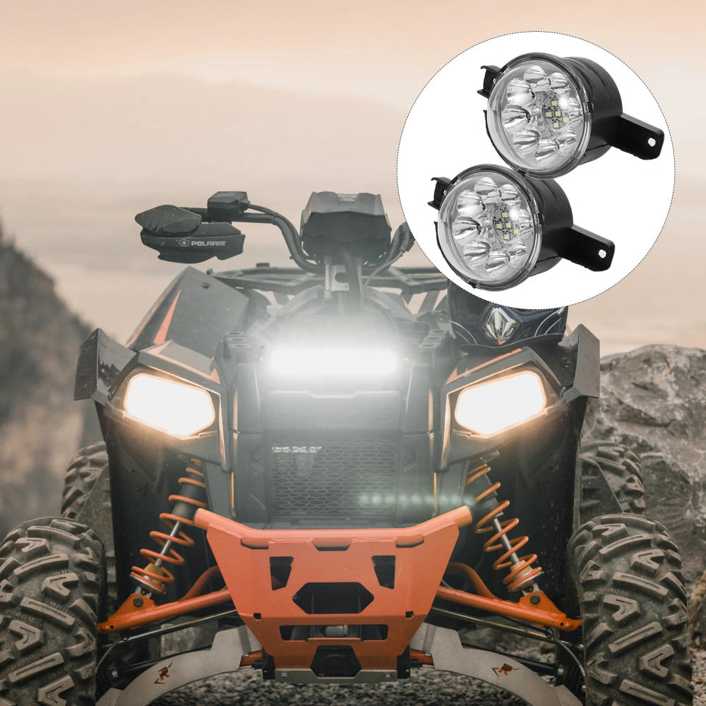 2pcs 12V Front Light LED ATV Headlight Head Lamp ATV Accessories (Black)