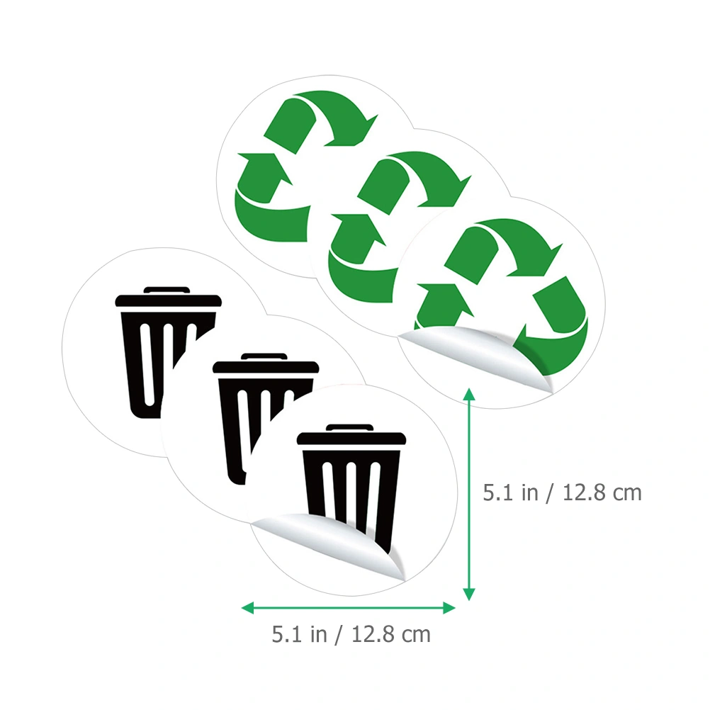 3 Sets Recycling Stickers Trash Can Decals Adhesive Garbage Recycle Decals