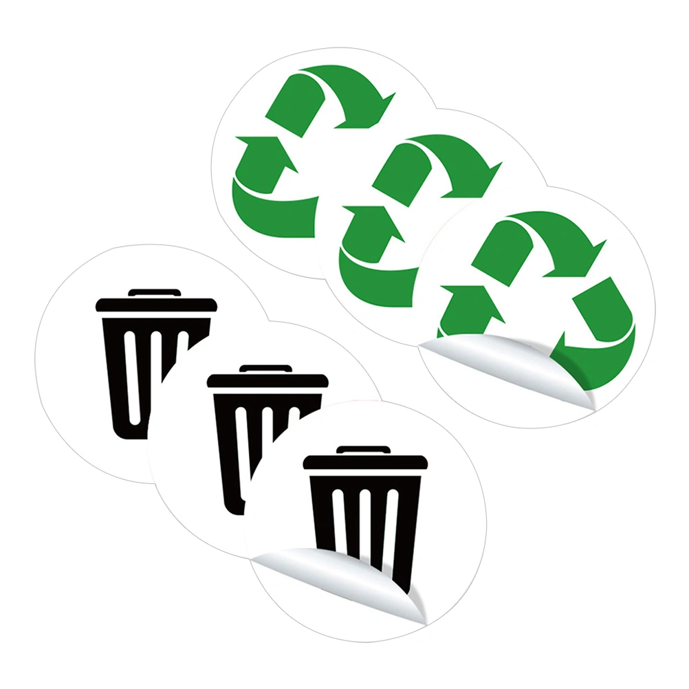 3 Sets Recycling Stickers Trash Can Decals Adhesive Garbage Recycle Decals