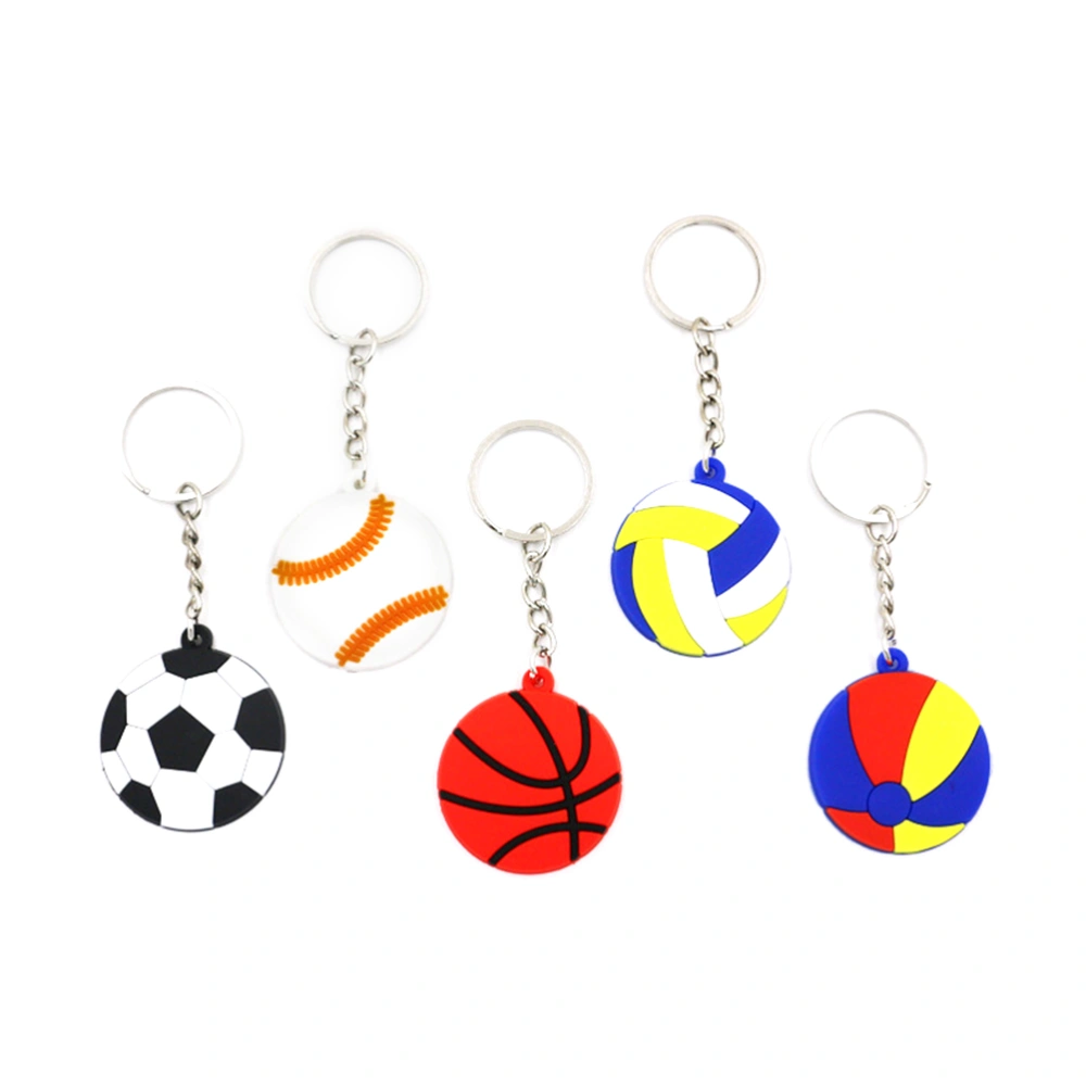 12pcs PVC Football Basketball Volleyball Keychain Creative Key Ring Bag Pendant Kids Keychain (Style 1, Style 2, Style 3, Style 4, Style 5, Style 6, 2pcs Each Style)