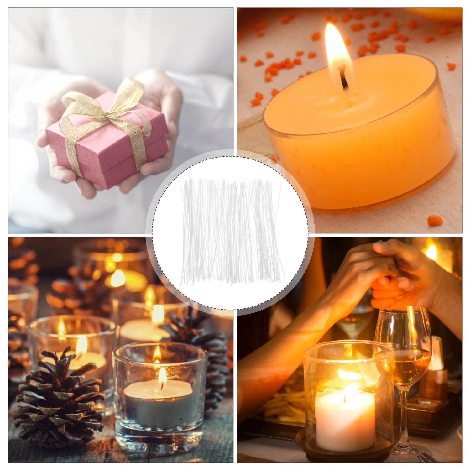 100Pcs Cotton Candle Wicks DIY Wick Replacement  Long Candle Wicks for Candle Making