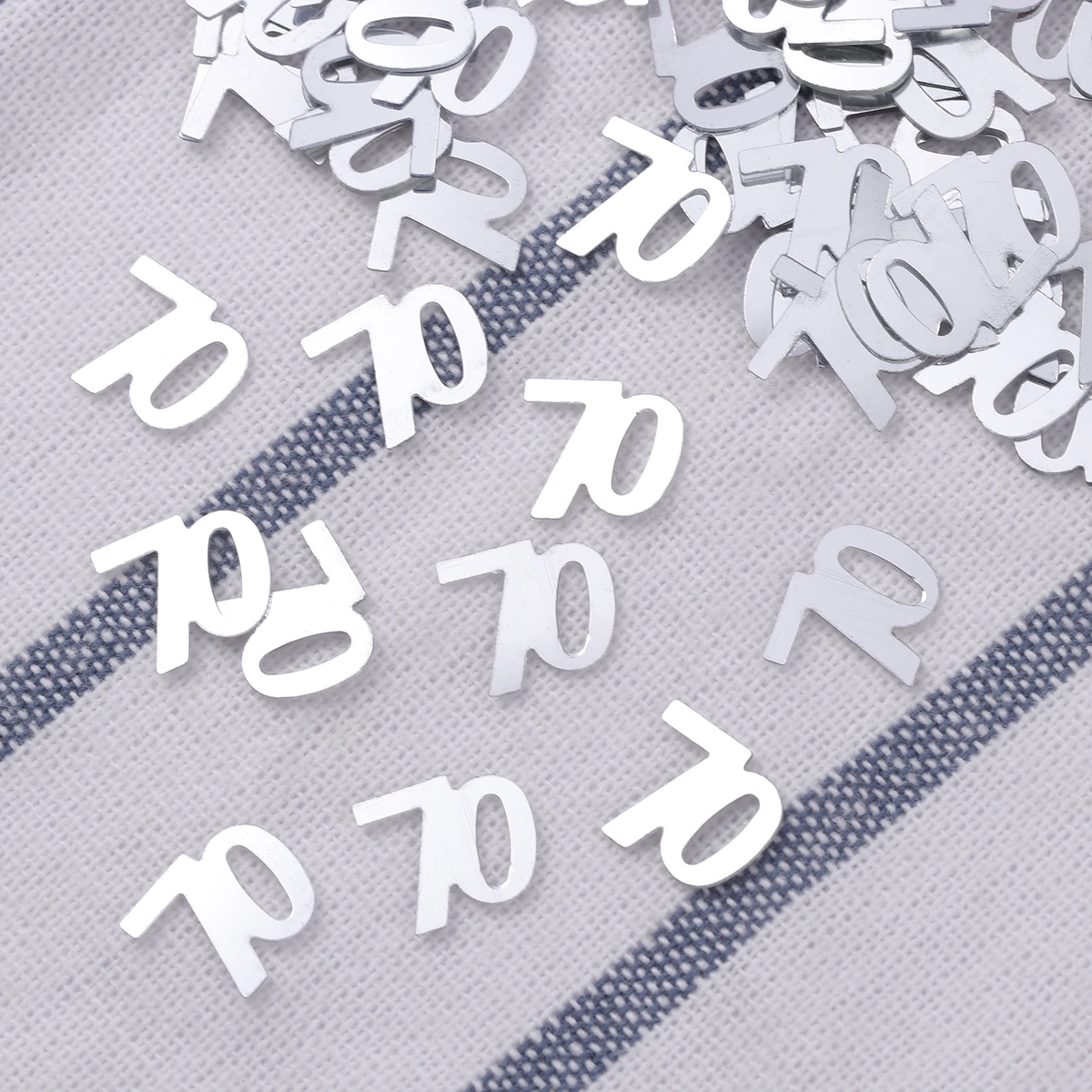 1200pcs Number 70 Sequins Confetti Party Supplies Table Confetti Decoration for Birthday Anniversary (Silver)