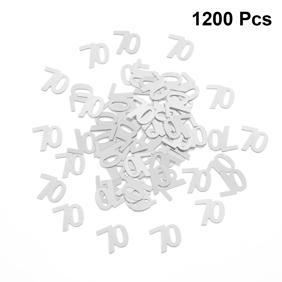 1200pcs Number 70 Sequins Confetti Party Supplies Table Confetti Decoration for Birthday Anniversary (Silver)