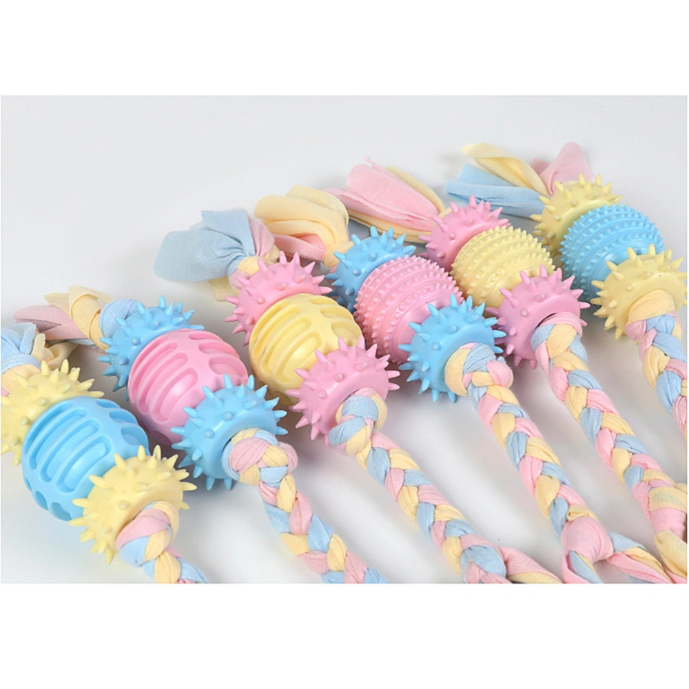 1Pc Dog Cotton Rope Playing Toys Pet Anti-collision Anti-clamping Door Cotton Rope Pet Bite Toy (Random Color)