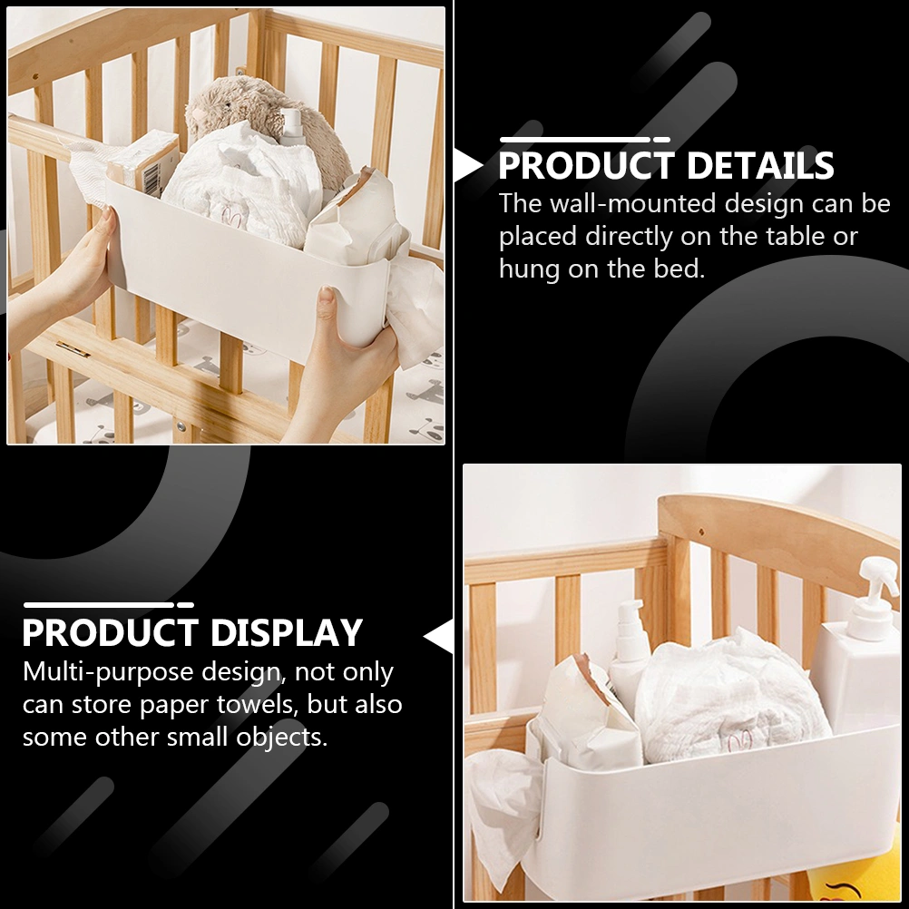 1pc Wall-mounted Bedside Diaper Storage Box Baby Bedside Supply Storage Box