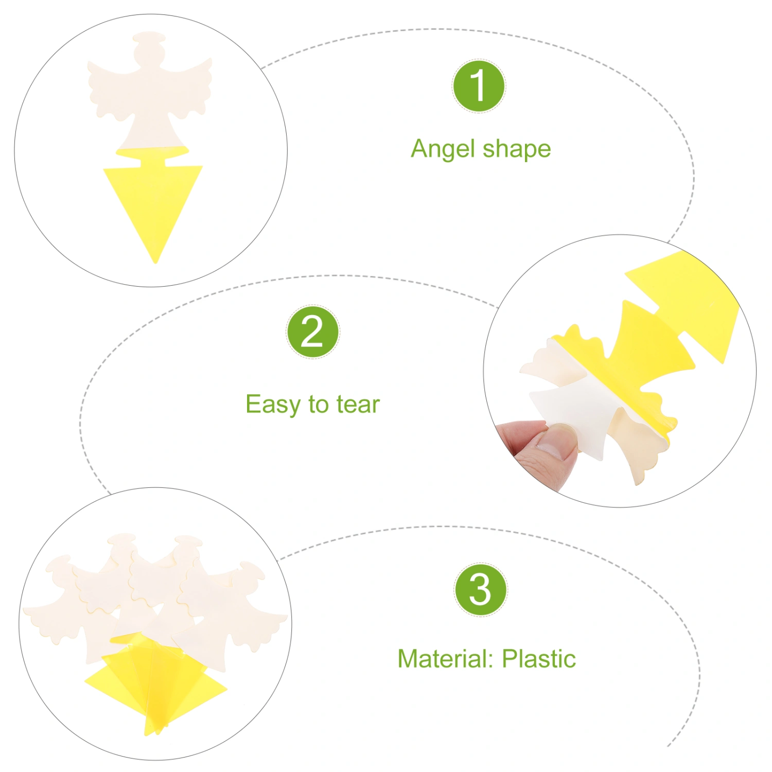 10pcs Insect Trapping Board Sticky Fly Trap Dual-sided Gnat Trap for Garden (Angel Shaped)