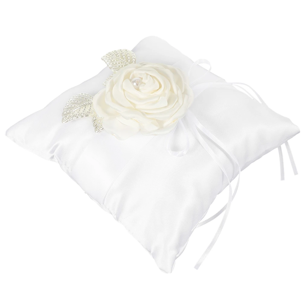 Wedding Ring Pillow White Ring Cushion Flower Ring Holder Wedding Supply