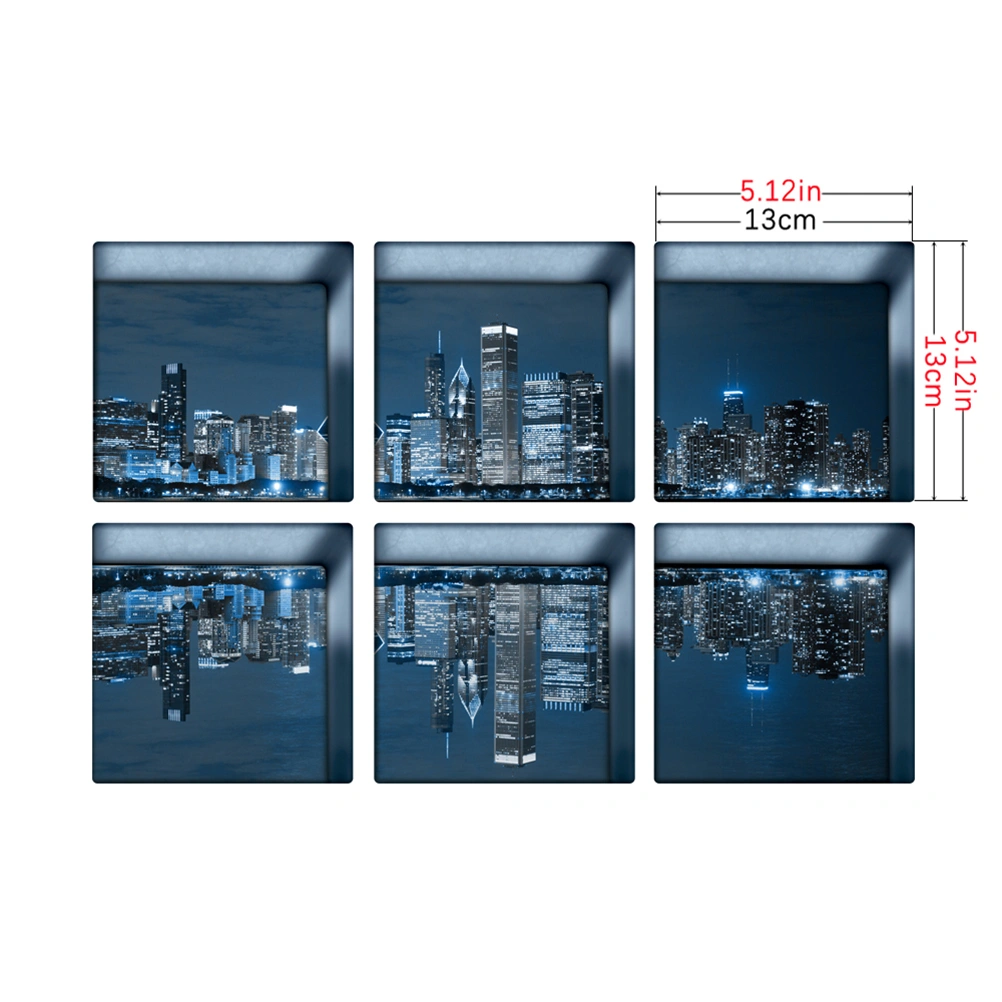 6 Pcs 3D Bathtub Stickers Non-slip Waterproof Removable Bathtub Decals Wall Stickers for Bathroom Toilet (13x13cm)